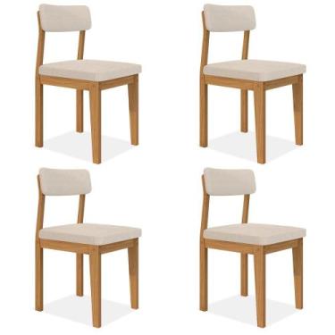 Imagem de Conjunto 4 Cadeiras Estofadas Utah Cinamomo/bouclé Off - M.a - A Móvei