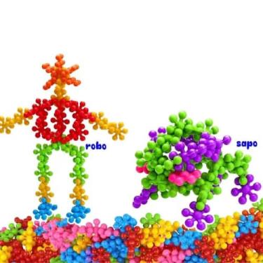 Imagem de Brinquedo Educativo Estrelas de Montar 80 Peças Crie e Brink Crianças 