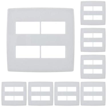 Imagem de Kit 8 Placa 4x4 4 Módulo Distanciados PialPlus Branco