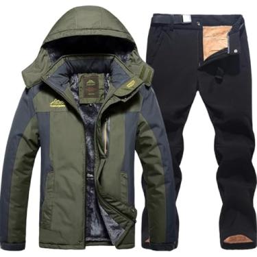 Imagem de Jaqueta De Esqui Calças Masculinas Inverno Quente Jaqueta Grossa Calças 2 Peças Conjunto à Prova De Vento à Prova D'água Esqui Fleece Coat Calças, jacket pants 5, 7XL