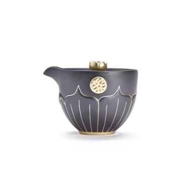 Imagem de Bule de chá de cerâmica, bule de cerâmica com infusor, bule de chá, cerâmica grossa, pintado à mão, bule de chá, bule único, tigela de chá retrô, conjunto de chá de cerâmica para uso doméstico, bule