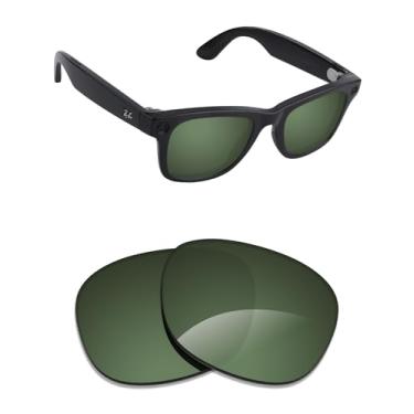 Imagem de Alphax Lentes de reposição polarizadas Gray Green Elite para óculos de sol Ray-Ban Clubmaster RB4416 53 mm