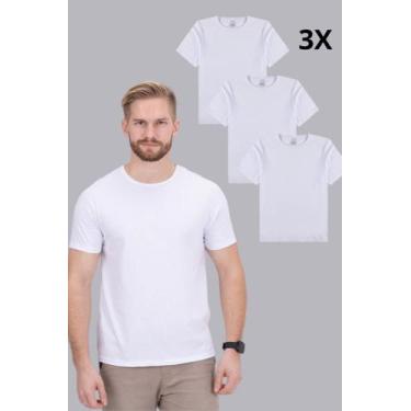 Imagem de Kit 3 Camisas Básicas Adulto Mescla - Vida Costeira Oficial, M, Branco