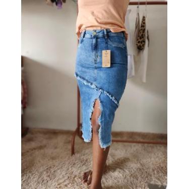 Imagem de Saia jeans chique e estilosa