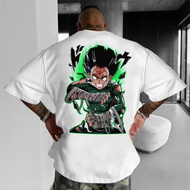 Imagem de Camiseta Oversized Academia Treino Rock Lee Portões Algodão - Fábrica,