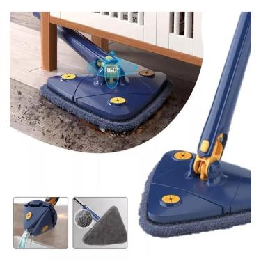 Imagem de Rodo Triângulo Mop Giratório 360 Para Piso Lava E Seca Pano C/ 1 pano Microfibra