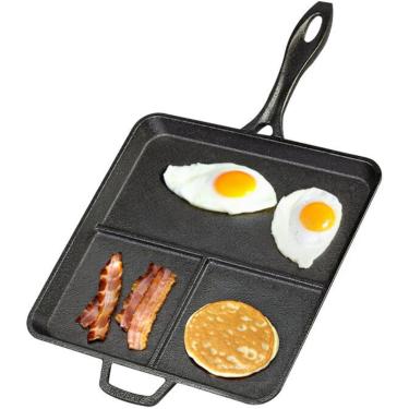 Imagem de Frigideira Breakfast Café da Manhã Ovo e Bacon 3 Divisórias de Ferro Fundido…