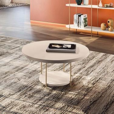 Imagem de Mesa De Centro Sky Com Pés Em Aço E Tampo De Mdf Off White