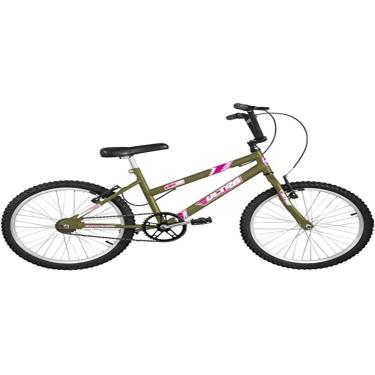 Imagem de Bicicleta de Passeio Ultra Bikes Esporte Aro 20 Reforçada Freio V-Brake Infantil Juvenil Verde Oliva Fosco