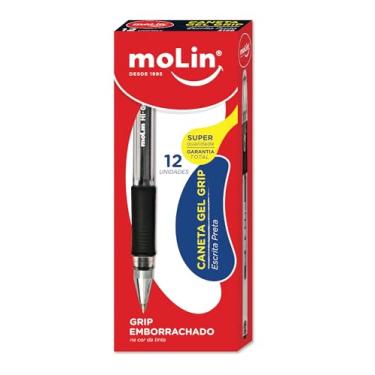 Imagem de Molin Caneta Gel Grip - 0,5mm - Tinta Preta - Caixa com 12 Unidades