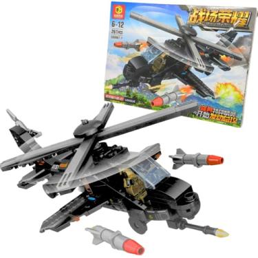 Imagem de Blocos de Construção para Montar e Desmontar, Kit de Construção - Helicóptero militar 261 peças - Presente para Crianças e Adultos, Brinquedos Educativos de Engenharia e Construção (Helicóptero)
