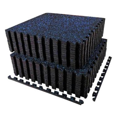 Imagem de AIRHOP Tapetes Para Exercícios Com 96 Pés Quadrados E 0,56 Pol. De Espessura, 24 Peças Borracha Superior Espuma Eva Alta Densidade, Piso Academia Grande Encaixe Em Formato Quebra-Cabeça Casa, Treino