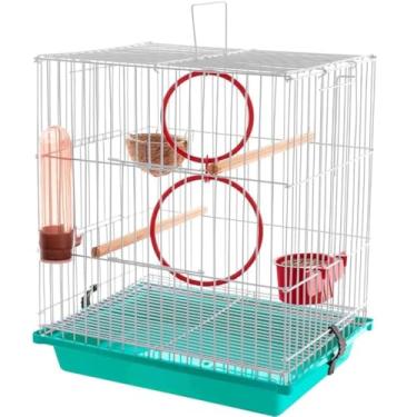 Imagem de Gaiolas Caçulinha Periquito pet Ao ar livre pássaros animais de estimação(Ciano)