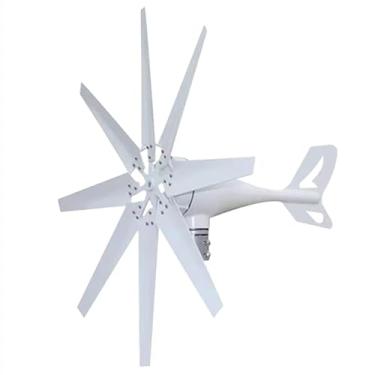 Imagem de HUIZHITENGDA Kit de gerador de turbina eólica eficiente - 12V/24V/48V w/8 lâmina Kit de gerador de energia do moinho eólico ao ar livre w/controlador de carga (8000W),220v