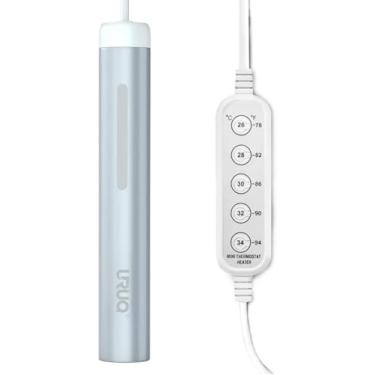 Imagem de URUQ Aquecedor de aquário pequeno de aquário submersível de 50 W, temperatura ajustável, nível de água ultrabaixo para kit iniciante de peixes Betta - Mini aquário de 5 a 10 galões