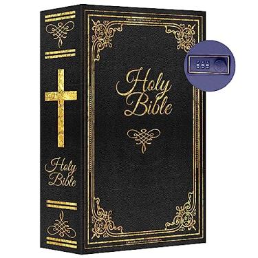 Imagem de SAFEDeversion Caixa de armazenamento segura para livros com páginas reais, cadeado de combinação e chave, cofre para dinheiro, caixas de armazenamento de livros para itens pessoais 24 x 15 x 6 cm