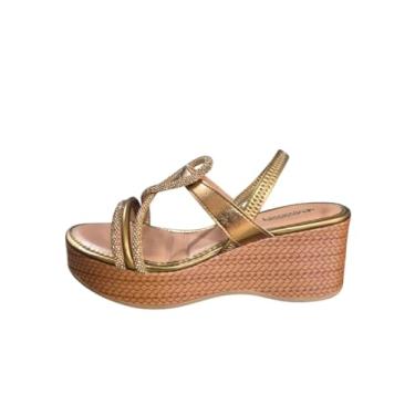 Imagem de Mississipi, SANDÁLIA FEMININA MISSISSIPI MF501 SALTO ANABELA 6CM LEVE Cor:Bronze;Tamanho:35