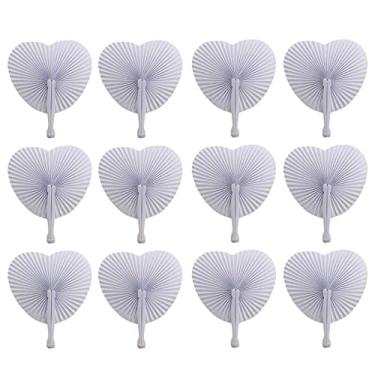 Imagem de Ventilador dobrável DIY Graffiti Alça Branca Ferramentas de Refrigeração Portátil Aniversário Festa de Casamento (em forma de coração)