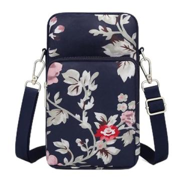 Imagem de Bolsa transversal para celular feminina, bolsa de ombro pequena com vários bolsos, mini carteira para celular, bolsa de compras, Floral-i, Small