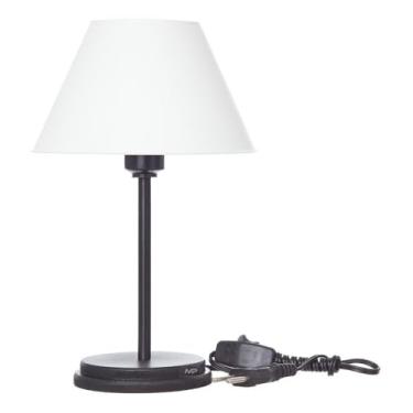 Imagem de Luminária de Mesa Slim, Abajur Retrô para Sala, Quarto e Escritório, Preto, 27x17cm (Branca)