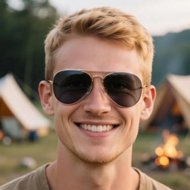 Imagem de Óculos de sol aviador polarizados para homens e mulheres – Estilo piloto clássico com ajuste confortável para atividades ao ar livre, Armação dourada - preta, F