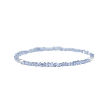 Imagem de Pulseira feminina de cristal azul austríaco ultrafino com cordão elástico na cor champanhe rosa, conjunto de pulseiras em camadas, leve e luxuoso, design minimalista, perfeito como presente para