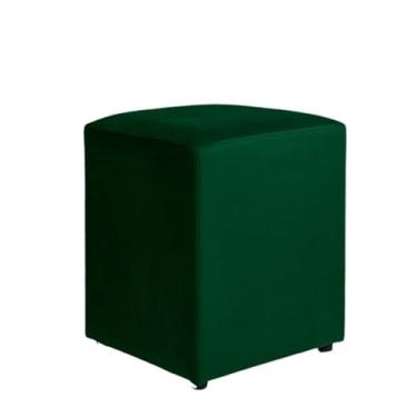 Imagem de Puff Quadrado Em Mdf E Estofado Em Veludo Suporta Até 150kl, Banquetas Puff Sala Banco Pufe(Verde musgo)