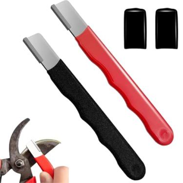 Imagem de 1 Afiador de ferramentas de jardim, afiador de lâmina de jardim para faca, afiador de facas de jardim para tesoura de sebes, mini apontador para podador de jardinagem, loppers, vermelho + preto