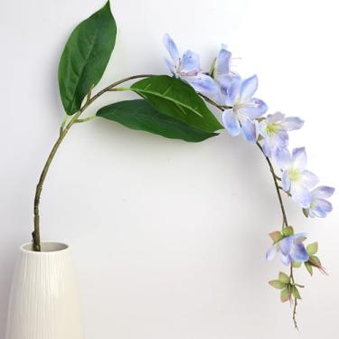Imagem de Jasmim artificial flores decorativas para varanda arte de seda artificial como decoração de pendurar real para casamento, azul