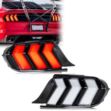 Imagem de Novo acessório compatível com Ford Mustang S550 2015-2023 Luzes traseiras LED completas com conjunto de lâmpadas traseiras de animação dinâmica sequencial de seta