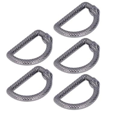 Imagem de Zerodis Fivelas de Anéis D de Metal Com Rolamento de Alta Carga para Alça de Bolsa Conector de Anel de Hardware Multifuncional para Projetos de Costura de Bolsa Anéis D de Metal Chaveiro de Liga de Zinco (Prata Preto)