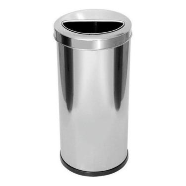 Imagem de Lixeira Inox 30 Litros Com Aro Meia Lua