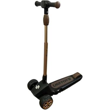 Imagem de Patinete Infantil com LED, Preto, Base Antiderrapante, 3 Rodas, Até 30Kg, Guidão Ajustável e Base Antiderrapante, Desenvolvimento De Equilíbrio, Coordenação Motora e Noção De Espaço