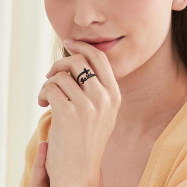 Imagem de Anel masculino com nó celta/caveira/elos cubanos, aço inoxidável/banhado a ouro/preto/cinza, tamanho 4-14, Aço inoxidável, Sem pedra preciosa