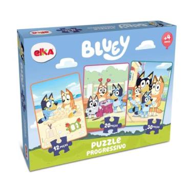 Imagem de Quebra-Cabeça Puzzle Progressivo Bluey 12, 20 e 30 peças Elka - 1317