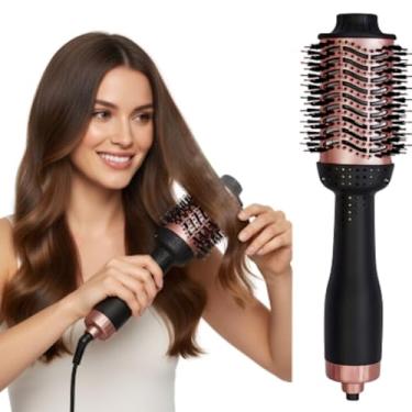 Imagem de Escova Secadora de Cabelo Profissional Bivolt 1300W Potente Tecnologia Iônica 3 Temperaturas Alisadora Modeladora Brilho