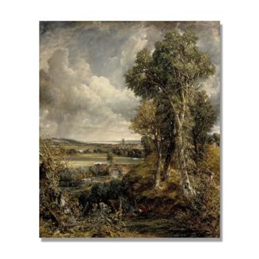 Imagem de NHLDZYH Arte de parede John Constable, (paisagem 19), pôster de pinturas famosas, decoração de parede com impressão de imagem retrô romantismo. Apenas tela de 60 x 72 cm - 23,6 x 28,3 pol