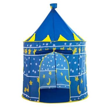 Imagem de Barraca Infantil Dobrável Formato Castelo Azul | Portátil com Bolsa de Transporte | Montagem Fácil | Para Brincadeiras e Aventuras | A partir de 3 Anos