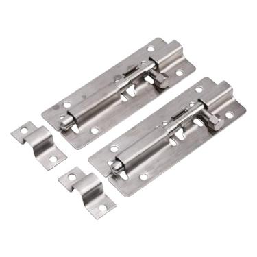 Imagem de Asixxsix Trava de Parafuso Deslizante de 4 Polegadas, Fechadura de Porta de Aço Inoxidável 304, Trava Deslizante Resistente Com Furo de Cadeado para Portas, Armários, Janelas,