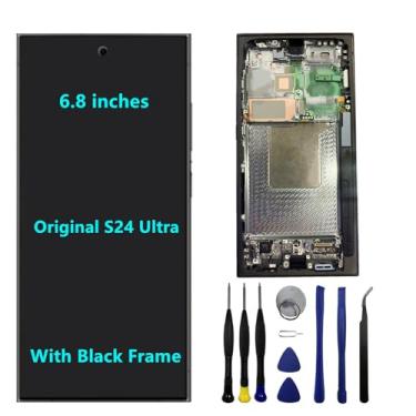 Imagem de 17.3 cm Original AMOLED 120 Hz para Samsung Galaxy S24 Ultra Screen Replacemen OEM S24ultra 5G S928U S928U1 S928B S928E Display Touch Screen Digitalizador Montagem (com moldura preta + ferramentas)