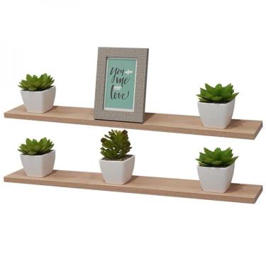 Imagem de Kit 2 Prateleiras 70 X 30cm Carvalho Com Mão Francesa