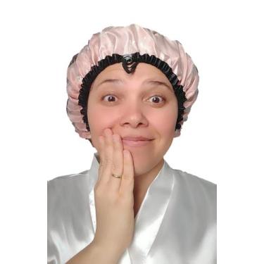 Imagem de Touca de banho plástica  rosé. - IsaToucas 