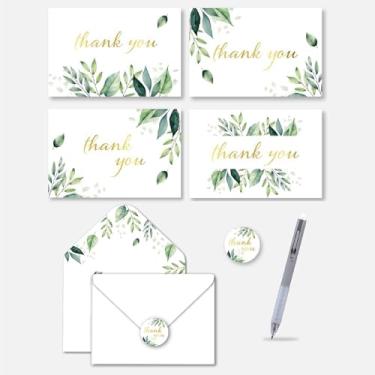 Imagem de 100 cartões de agradecimento com envelopes, cartões de agradecimento vêm com caneta, 10 x 15 cm, cartões em branco, cartão de agradecimento, notas de agradecimento