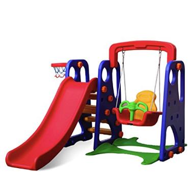 Imagem de PLAYGROUND COMPLETO CRIANÇA FELIZ ESCORREGADOR COM BALANÇO E CESTA DE BASQUETE BARZI