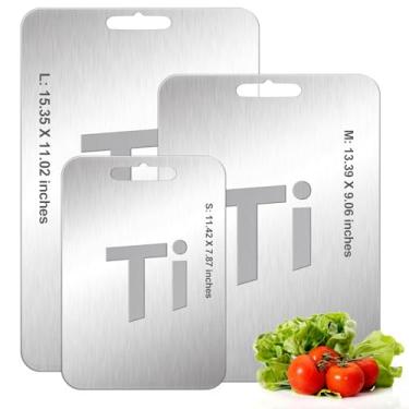Imagem de garvonti Pacote com 3 tábuas de corte de titânio - Tábuas de corte de titânio dupla face para cozinha, tábua de cortar carne Eay to Clean, frutas e vegetais