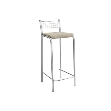 Imagem de Banqueta Sala De Jantar Gênova 1b705cr Aço 1 Un Cromado-linho Bege Fendi - Kappesberg