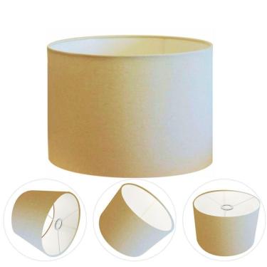 Imagem de Cúpula Abajur E Luminária Cilíndrica Vivare Cp-7017 ø40x21cm - Bocal Nacional Algodão-crú