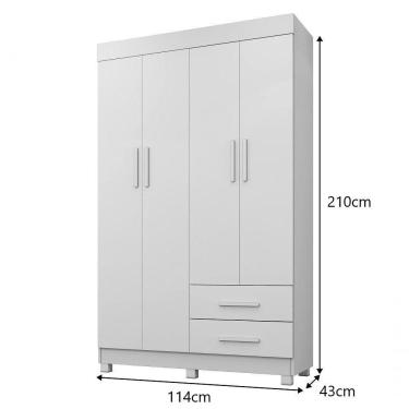 Imagem de Roupeiro Copacabana New 4 Portas 2 Gavetas Benetil Imbuia/off White