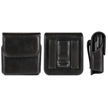 Imagem de Compatível com Samsung Galaxy Z Flip 6/5/4/3/2/5G suporte de celular masculino, clipe de cinto para celular, capa de couro para smartphone com alça de cinto, bolsa de cinto com gancho mosquetão