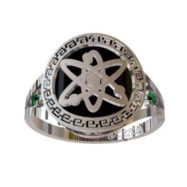 Imagem de Anel De Formatura De Física Em Prata 950k - Vieira Cruz Jóias